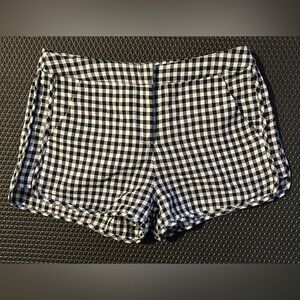 Copper Key linen blend black and white gingham shorts XS (Juniors)
